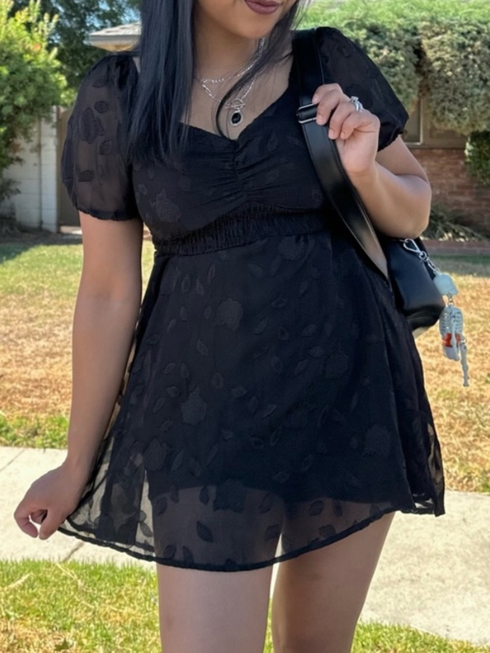 Lily Rose Black Lace Skater Dress